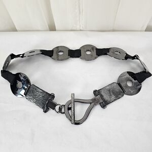 Sandy Duftler Metal And Leather Ring Belt Large